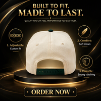 Topi Baseball Dua Warna Beige Hitam 5 Panel Terstruktur Snapback Katun Twill Logo Bordir Kasual Olahraga