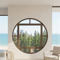 Ventanas de Aluminio con Rejilla de Vidrio en Forma de Arco, Resistentes a Huracanes, Ventanas Interiores de Aluminio para Villa, Ventana Especial Redonda y Triangular con Acristalamiento