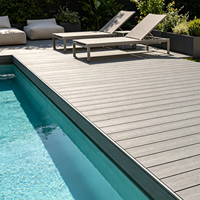 Revêtement de terrasse WPC antidérapant, imperméable, faible entretien, pour extérieur, bois-plastique composite, pour piscine, patio, projets commerciaux