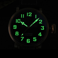 Montre de luxe pour homme, boîtier en bronze de 45 mm, style vintage simple, automatique mécanique YN55A, saphir étanche 10 bars