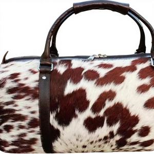 Bolsa de Viaje de Cuero Genuino, Ligera, Duradera, con Cierre de Cremallera, Portátil, Estilo Vintage, Grande - Product Image 1