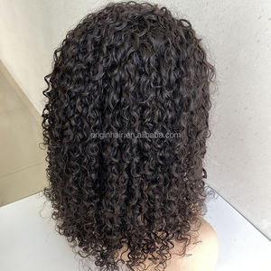 Peluca de PU 16 sin procesar, cabello humano virgen afro rizado, con color, sin pegamento, con base de seda, para alopecia, prótesis capilar, 100% cabello humano, pelucas médicas. - Product Image 2