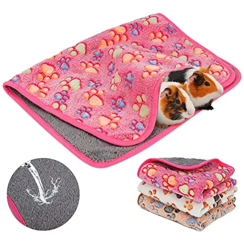 IFLT Wasserdicht Warm Hamster Schwein Wasch bar 3er Pack Kleintier Katzen Hunde Fleece Käfig Liner Pet Soft Sleep Mat Pad Cover Decken