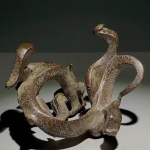 Vintage Metalen Draak Mythisch Beest Ornament, Chinese Traditionele Kunstsculptuur, Uniek Verzamelobject Voor Studie En Kantoor - Product Image 6