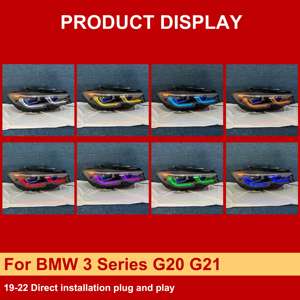 J ONE Phares <span class=keywords><strong>de</strong></span> voiture à LED RGB à commande par téléphone, très populaires, pour BMW Série 3 G20 G21 <span class=keywords><strong>2019</strong></span>-2022, phares laser G20 - Product Image 4