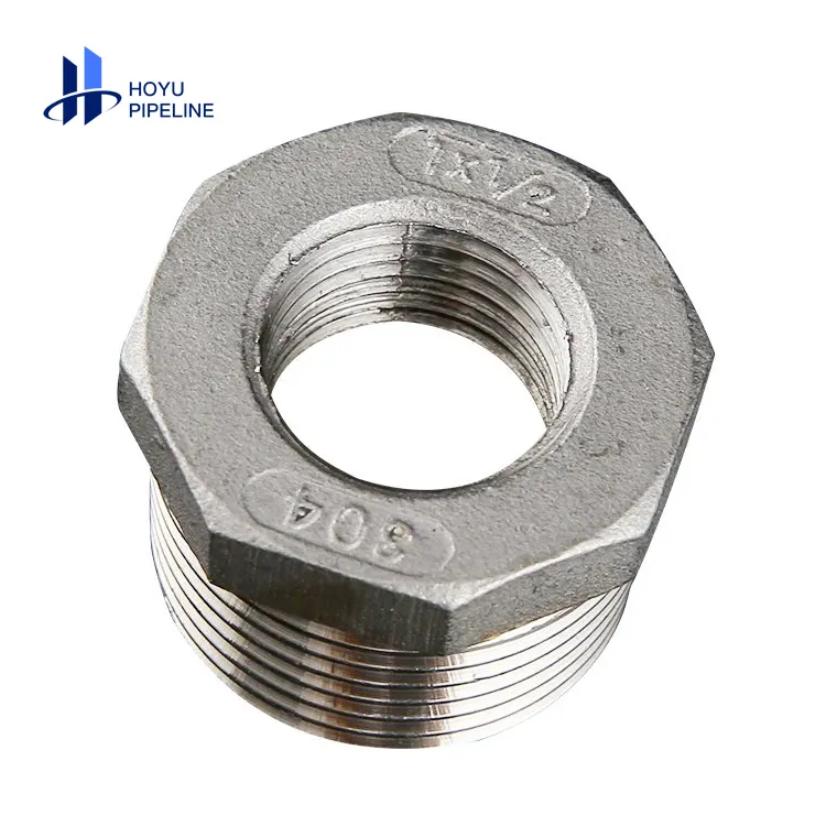 Raccord de tuyau en acier inoxydable npt bsp mamelon hexagonal tête hexagonale 1 "Npt mâle X 1/2" Npt adaptateur femelle raccord de tuyau forgé