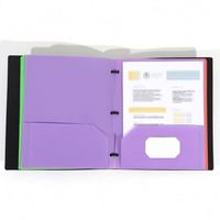 Carpeta de Archivo de Plástico PP con Tres Orificios, Doble Bolsillo, para Documentos de Oficina y Papelería