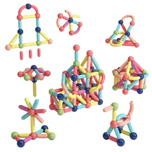 DIY 3D çocuklar yaratıcı eğitici oyun mıknatıs sopa oyuncaklar çocuklar için mıknatıs çubuklar yapı taşı manyetik yapı çubukları