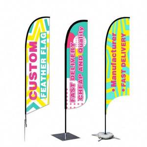 Reclame Buiten Binnen Strandvlaggen Stand Banners IJsmerk <span class=keywords><strong>Promo</strong></span> Blade Spike Aluminium 2M 3M 4M 5M Custom Strandvlag - Product Image 2
