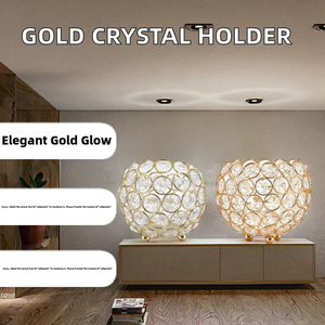 Porte-<span class=keywords><strong>bougie</strong></span> chauffe-plat en cristal doré gaufré pour décoration <span class=keywords><strong>de</strong></span> Noël, lanterne chauffe-plat, <span class=keywords><strong>centre</strong></span> <span class=keywords><strong>de</strong></span> <span class=keywords><strong>table</strong></span> pour la maison - Product Image 2