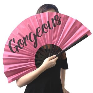 Éventail pliant portable décoratif en bambou chinois, grand format 13 pouces, personnalisé, nouveau design, promotionnel, écologique, peint, pour cadeau - Product Image 4