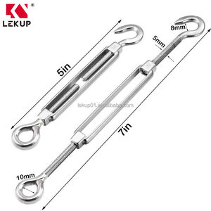 Tendeur de câble M5 <span class=keywords><strong>en</strong></span> acier inoxydable pour portail, tendeur robuste pour voile d'ombrage, tendeur à crochet et œillet pour câbles et fils - Product Image 2