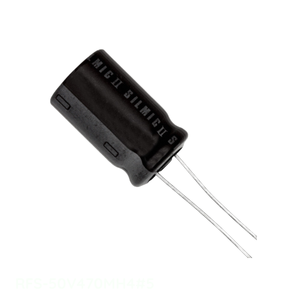 Distribuidor Autorizado, Condensador de Aluminio con Orificio Pasante, 47UF, 20%, 50V, Radial TH, RFS-50V470MH4 # Condensador de 5,47 uF - Product Image 1