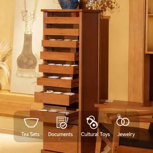 Mobile Portagioielli in Bambù Personalizzato con 9 Cassetti e Ruote - Product Image 2