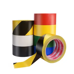 Produsen Kustom PVC Kuning dan Hitam Pita Peringatan Gudang Lokakarya Identifikasi Lantai atau Pita Zebra Crossing Tape