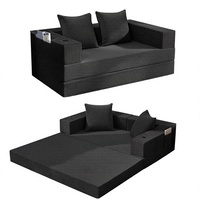 Canapé-lit futon 4-en-1 convertible modulaire extensible pliable sans armature sans accoudoirs pour salon petit canapé pliant capitonné au sol