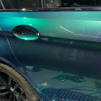WRAPMASTER 1.52x17m Film adhésif pour voiture en vinyle PET Diamond Aurora Green, film de protection PET sans bulles, installation facile