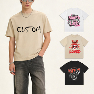 เสื้อยืดคอกลมแขนสั้นทรงหลวมแบบสลิม ยูนิเซ็กซ์ ผ้าฝ้าย 100% สีพื้น น้ำหนักเบา รับผลิตตามสั่งขายส่ง - Product Image 1