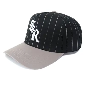 2021 heiß verkaufte Baseball kappe schwarze Kappe mit weißem Streifen ähnlich dem SOX-Logo