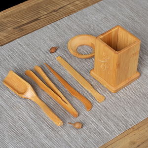 Juego de Té de Bambú de Seis Piezas, Cuadrado, con Accesorios para Té Kung Fu, Solo Lavar a Mano - Product Image 2