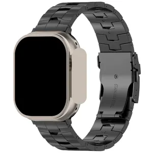 Apple Watch Ultra 2 승화 교체 용 Listensmart 티타늄 스트랩 i 시계 밴드 7 8 9 고급 금속 팔찌 스트랩