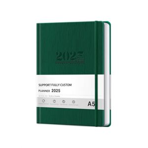 Agenda personnalisé en cuir PU relié rigide, janvier-décembre 2025, format A5, certifié BSCI, pour le bureau, la maison, les fournitures scolaires - Product Image 1