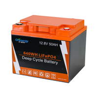 Baterías Solares Recargables LAF1250 de 12V 50Ah Lifepo4 con Certificación CE y BMS Inteligente Integrado, Precio de Fábrica