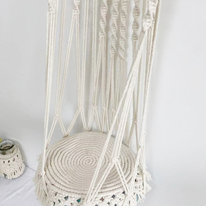 ตะกร้าแขวนผนังแบบแขวนทำจากโลหะสำหรับแมวรังนกแบบแขวนทำมือมีพู่ห้อยสำหรับระเบียงชิงช้าแบบแขวน - Product Image 3