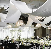 Drapé de plafond de mariage en tissu de mousseline de soie blanche pour événements, fêtes, banquets, draperies pour cérémonie, scène, toit, décoration d'hôtel