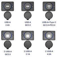12V/24V wasserdicht Dual USB QC3.0 PD Lade buchse IP65 Marine-Grade für RV Boat Bus Panel Mount Systeme