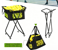 Caddie léger et portable pour balles de pickleball et de tennis pour adultes - Contient 140 balles de pickleball ou 175 balles de tennis