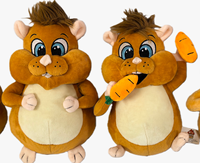 Nouvelle conception, jouet en peluche mignon en forme d'écureuil mangeant des carottes, coton PP, polyester
