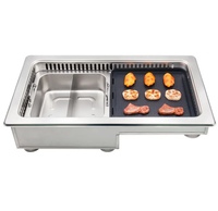 AOBL Table intégrée coréenne de haute qualité sans fumée Hot Pot Barbecue moderne pour salle à manger salon pour meubles de restaurant