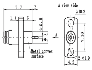 Nhà máy trực tiếp SMP nữ thu nhỏ RF kết nối đồng trục 2 lỗ mặt bích gắn Mini Jack thiết kế thẳng microstrip loạt - Product Image 2