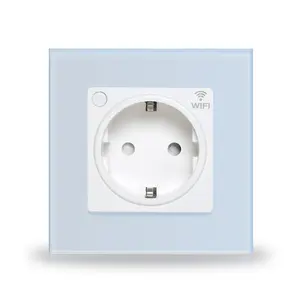 Glass Panel 16A For Europe Smart Life App Power Point Plug Tuya Zigbee Socket Eu