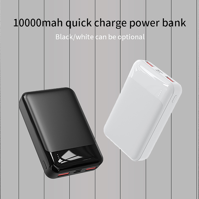 Custom Logo 22.5W Slim Mobile Portable Mini Fast Charging Double USB 10000mAh Outdoor Power Bank