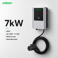 Nouvelle borne de recharge pour véhicules électriques 7 kW AC Type 2 32A monophasée IP54 résistante aux intempéries, montage mural, station de recharge pour véhicules électriques, maison, parkings, GBT