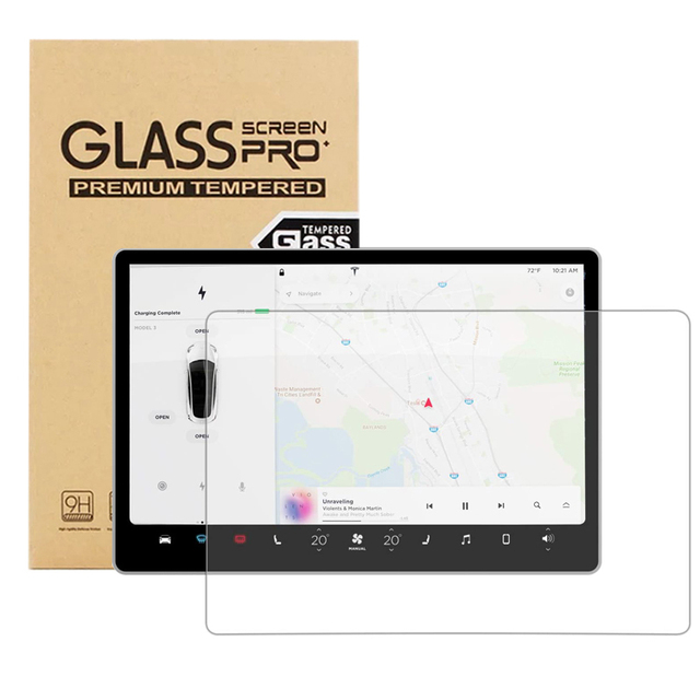 9H HD Clear Car Navigation Control Center Tempered Glass Screen Protector Film for Tesla Model 3 Y X S