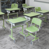 Bureau d'étude individuel RSD moderne et écologique en plastique et acier, avec pieds stabilisés, pour salle de classe et mobilier scolaire