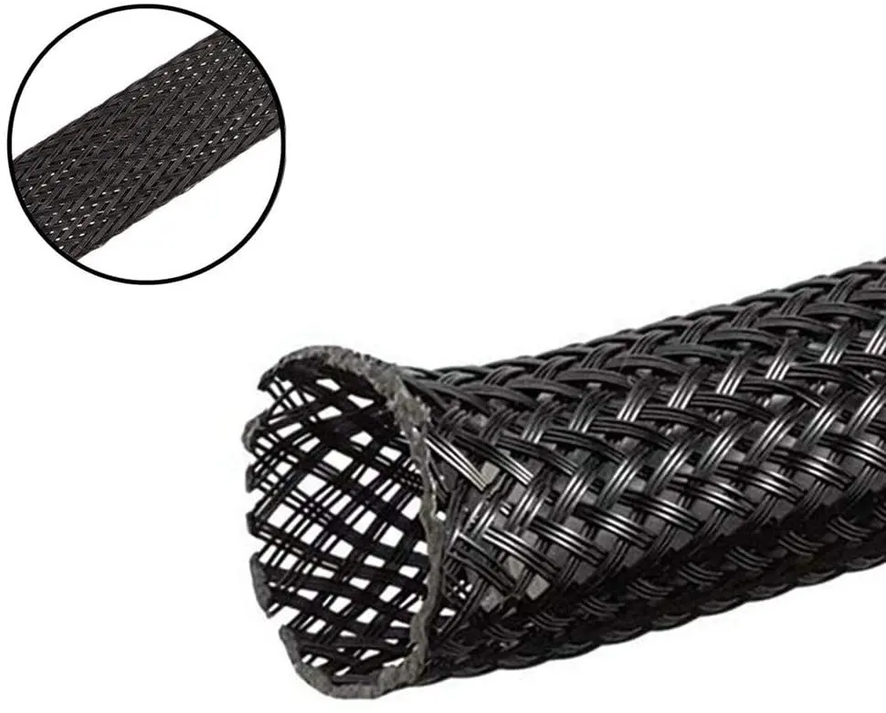 JAS Pet Sleeving سلك قابل للتوسيع مقاوم للحرارة أكمام كابل مضفر مقاوم للحرارة لتسخير الأسلاك