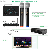 2 Kanallı Kablosuz Karaoke Mikrofon Mikseri Metal Ev Amplifikatörü Ev Toplantıları ve Aileler için Yüksek Kaliteli Uyumlu TV/Hoparlör