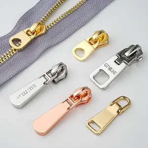 Garment Accessories Make Custom Zipper And Zippers Puller Head 3# 5# Zip Pull Custom Logo Zipper Puller And Sliders For Bags