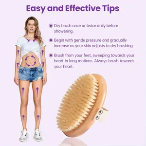 1pcs Exfoliating Wooden Body Massage Shower Brush Natural Bristle Bath Brush Soft SPA Woman Man Skin Care Wet Dry Body Brush - Product Image 3