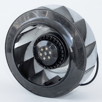 AC-Serie FLW Rückwärtsgekrümmter Radialventilator mit Kunststoffblättern 380V 2500RPM XH190FLW3 64W IP44 Kugellager Schwarz OEM