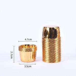 Lot de 50 tasses à <span class=keywords><strong>muffin</strong></span> avec revêtement or et argent, sachets épais, personnalisés, pour rouleau, haute température, vente en gros, 100 pièces - Product Image 1