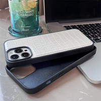 Étuis de téléphone en cuir de peau de crocodile pour IPhone17 16Pro Max/15Plus/15Pro étui de téléphone de conception d'impression de luxe