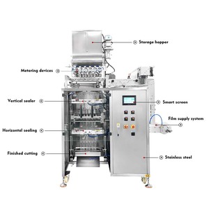 Machine d'emballage verticale entièrement automatique pour barres énergétiques, machine d'emballage multi-voies pour sachets de gelée liquide - Product Image 3