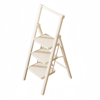 Escabeau pliable pour usage domestique, échelle en forme humaine, marchepied épaissi à 3/4 marches, compact et léger.