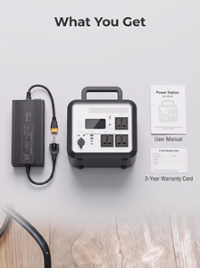 Estación de Energía Portátil de 1500W y 1152Wh con Batería LiFePO4, Salida de CA de Onda Sinusoidal Pura, Generador Solar para Camping y Emergencias - Product Image 6