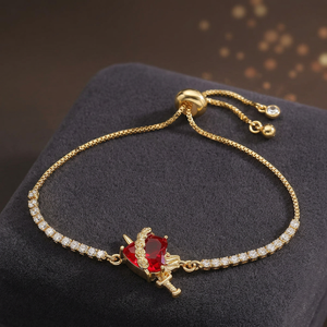 Bracelet tennis unisexe en or massif 14 carats avec diamants de laboratoire sertis griffe, perle d'eau douce certifiée IGI, bijoux à porter au quotidien AMBER - Product Image 2
